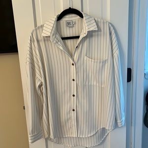 Oversized stripe button down shirt